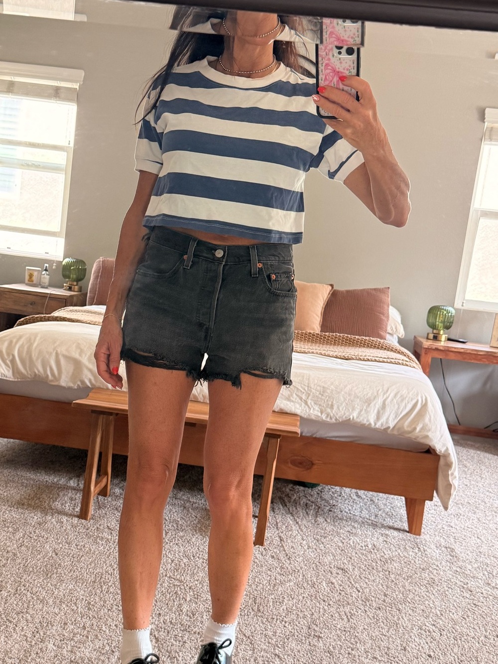 Striped cropped tee